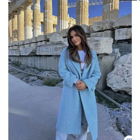 Zara Wool Coat -Limited edition Sky Blue 8357-477 . Bloggers Favorit - Picture 15 of 16